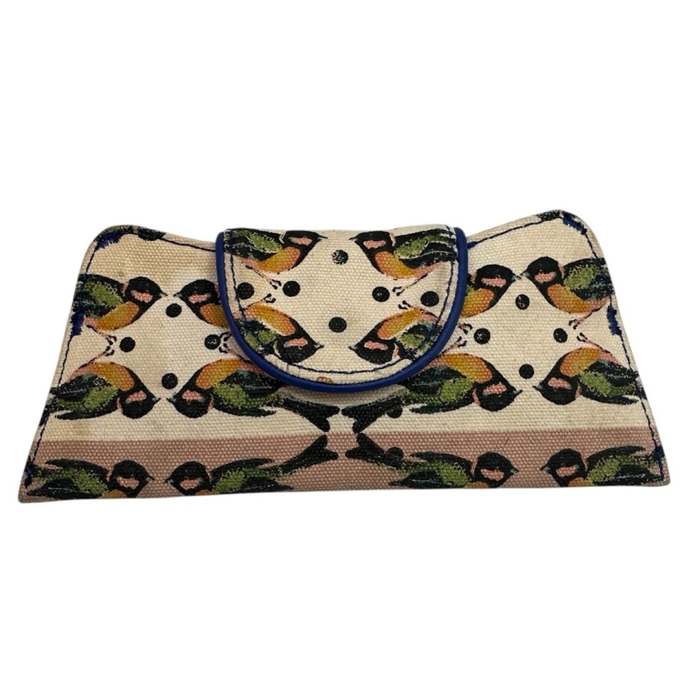Anthropologie Pilcro and The Letterpress Bird print eye glasses case pouch